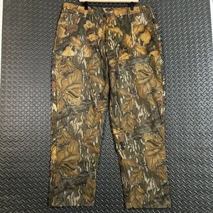 Gander Mountain Men Camo Hunting Pants Size 42x34 Brown Leaf Pattern Outdoor USA